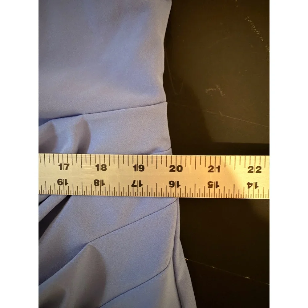 NWT‎ Lauren Ralph Lauren One Shoulder Dress Women 18 Loch Blue Crepe Cocktail
